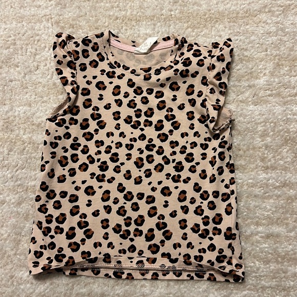 H and M Baby Girls Leopard Print Flutter Sleeve Tank! - Picture 1 of 6